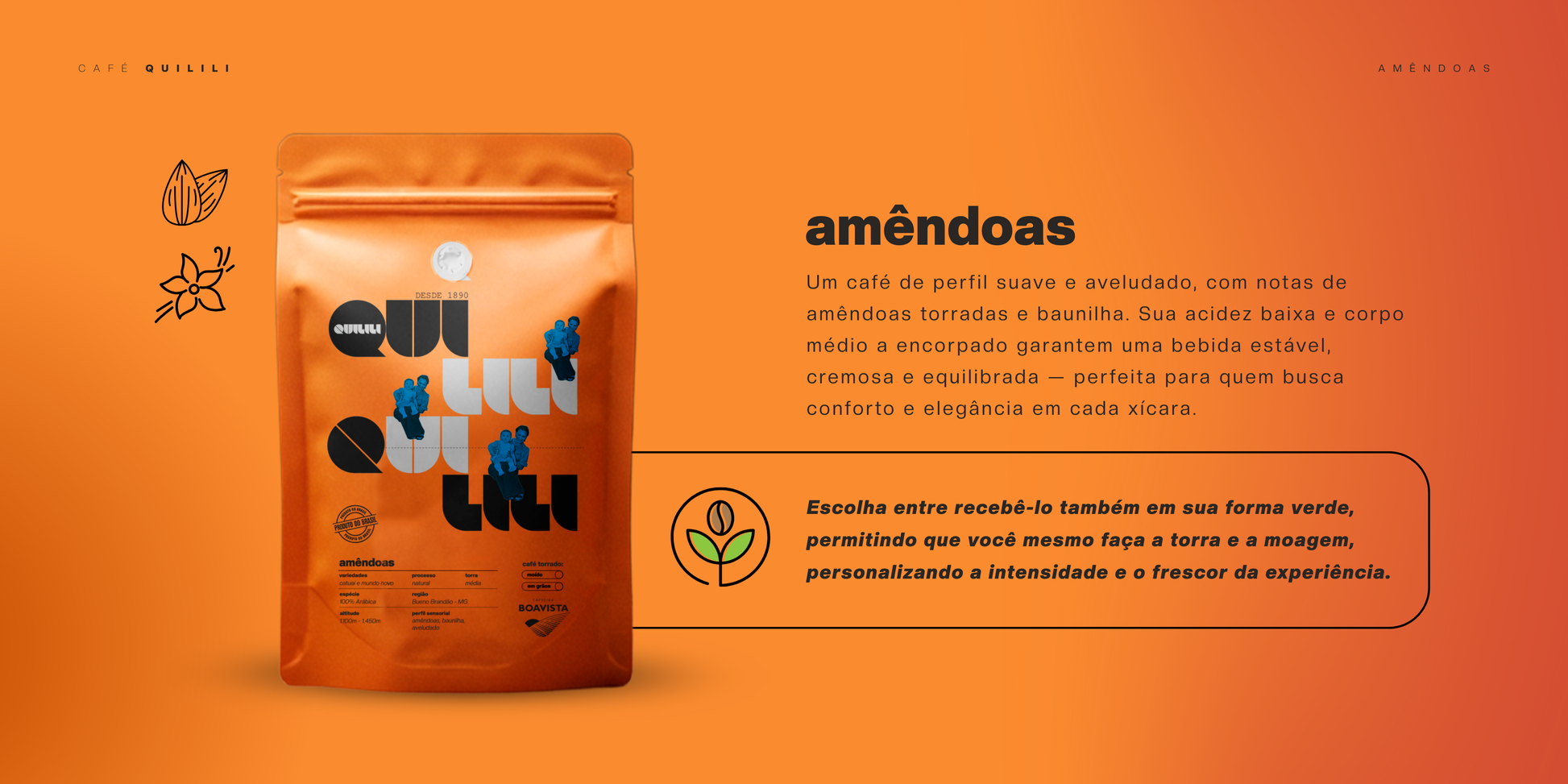 Café especial Quilili - Amêndoas